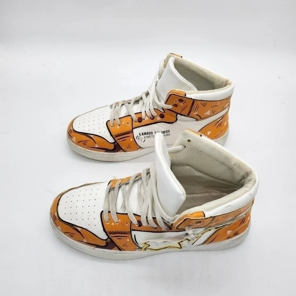 Zenitsu Lightning Sneakers Custom Demon Slayer Anime Fashion Shoes Size 9
